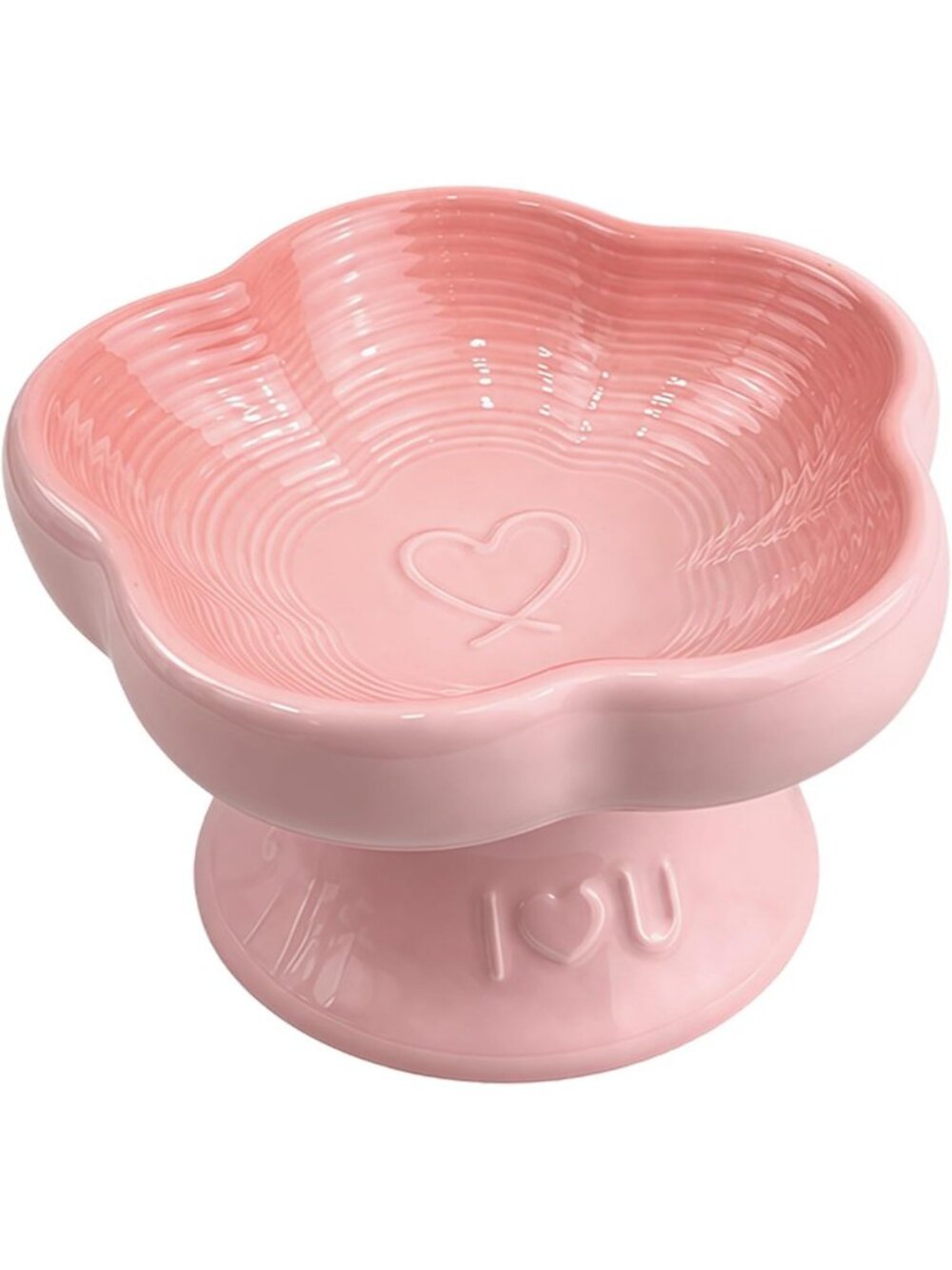Cute Elevated Ceramic Pet Bowl for Cats & Small Dogs, Food-Grade, Wide Opening